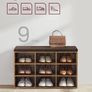 New 9 Compartment Shoe Bench With Padded Stool (Rustic brown) FREE P&P Image 6