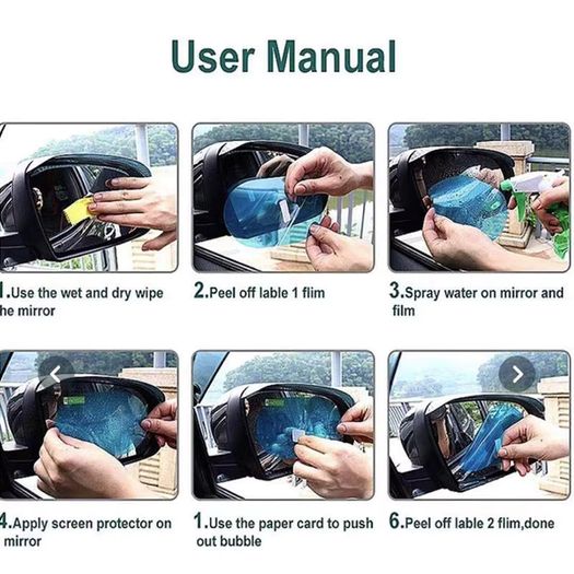 30cmx100cm Car Side Window Rearview Rain Film Anti-Fog Rain-proof Home Bathroom Mirror Waterproof Sticker Films