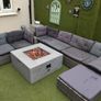 9 seater Grey Rattan Set & Gas Fire Pit Image 5