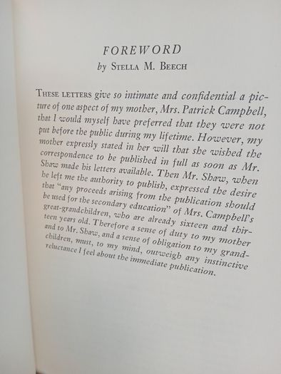 Bernard Shaw and Mrs. Patrick Campbell: Their Correspondence Edited by Alan Dent (GT156)
