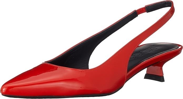 HUGO BOSS Women's Leather Pumps, Alexis Slingback 35P, Red, EU 35, UK 2, US 5