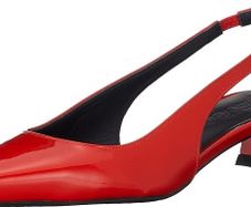 HUGO BOSS Women's Leather Pumps, Alexis Slingback 35P, Red, EU 35, UK 2, US 5