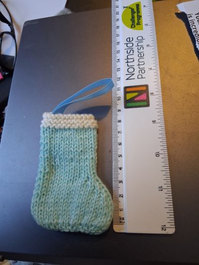 handmade knitted sock decorations