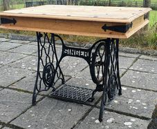 Bespoke unique antique upcycled Singer Sewing Machine Base Table