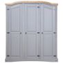 Wardrobe Mexican Pine Corona Range 3 Doors Grey Image 3