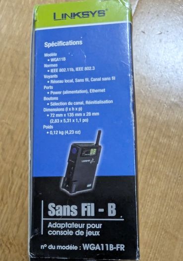 Linksys Wireless-B Game Adapter (WGA11B-FR)  Console WiFi Adapter for PS2 or Xbox