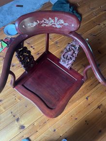 Highly carved Chinise corner arm chair