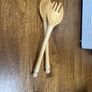 Solid Wood Salad Bowl lifters - fork and spoon - Price Just Reduced Image 3
