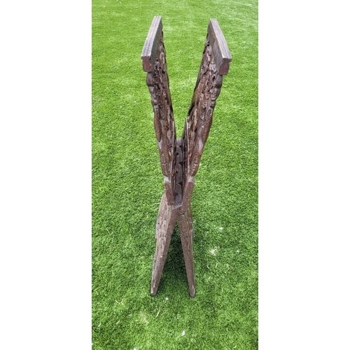 Large Carved Wooden Quran Stand (kursi), Indian, 19th Century.