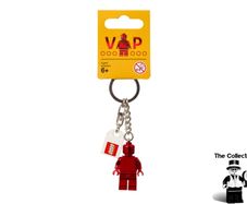 LEGO VIP Chrome Red Key Chain Yellow Label 5005205 This Is A Promotional Lego Item You Can Not Buy In Shops Brand New With Factory Sealed