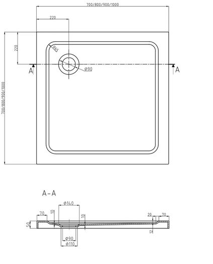 Shower Tray 90x90cm