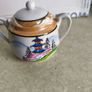 Vintage Japanese Lusterware Sugar bowle and lid  Hand Painted Image 2