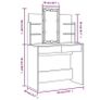 Dressing Table with LED Lights White 96x40x142 cm Image 8