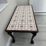Tiled Mid century mahogany coffee table. Image 2