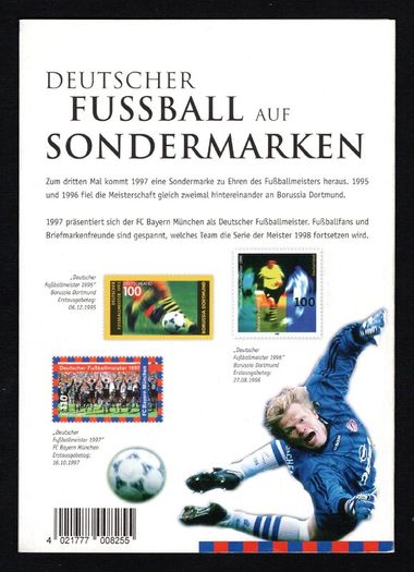 1997 Germany The German Soccer Champion FC Bayern Munchen Stamp Presentation Pack