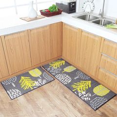 Kitchen Rugs Set 2 Piece Non-Slip Kitchen Mats and Rugs Runner Set Rubber Backing Durable Floor Mat Doormat Machine Washable(45x70+45x120cm,Tree)