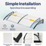 Window Door Awning 100x100cm Polycarbonate Spliced Canopy Transparent with Black Bracket Suitable for Door Porch Outdoor Roof Patio Image 8