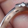 Silver claddagh ring with purple & clear CZ stones Image 3