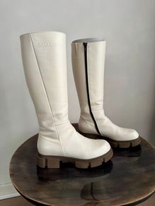 Boots Cream Leather