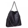 Designer Inspired Metallic Effect Chain Tote Bag (Black) Image 2