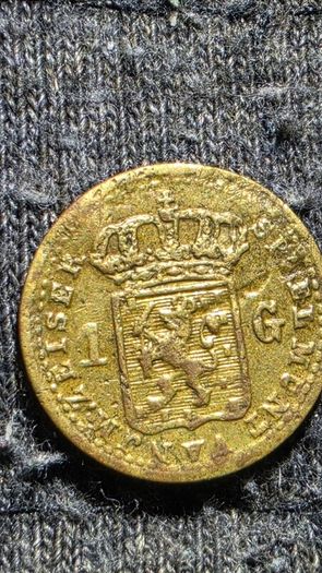 1 gulden william III koning der ner speelmunt Play coin Token