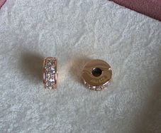 Pandora pave rose gold 14k plated charm clips   perfect condition