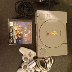 Playstation 1 with controller and game