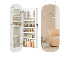 Mirror with lockable storage - can hang on door
