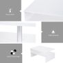 2-Tier Coffee Table Open Shelf with Metal Poles and Elevated Base Image 4
