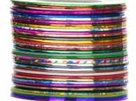 main image for ad 35 Pcs Mixed Colors Nail Striping Tape Line Rolls Nail Art