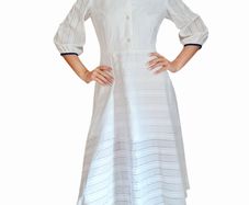 Vintage eyelet fit-and-flare handmade dress