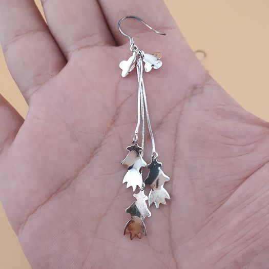 Sterling 925 Silver Cascading Leaf Drop Earrings