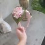 Brand new dusky pink and green floral crown headpiece fascinator headband Image 4