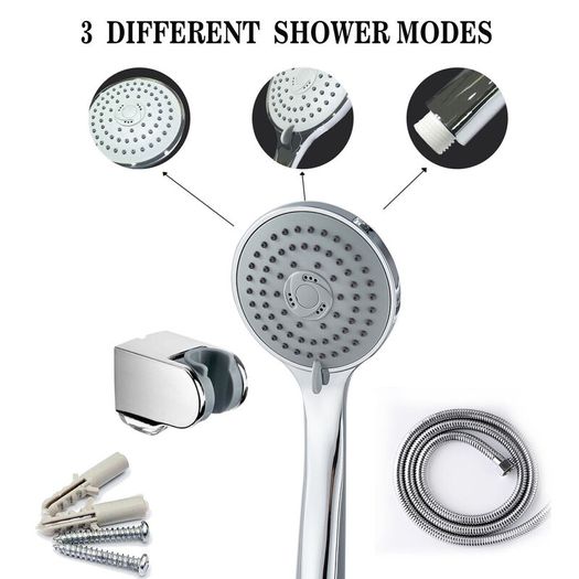 Full set Thermostatic Exposed Bar Shower Mixer Valve Tap Chrome Bottom 1/2" Outlet