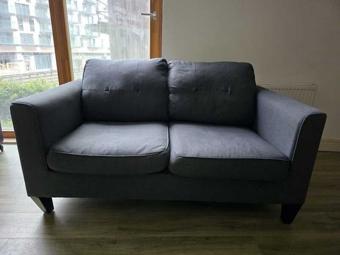 Dark Grey 2 Seater Modern Fabric Sofa