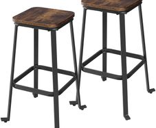 _Bar stools, set of 2 High chairs, with backrest