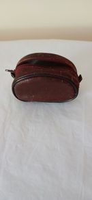 Vintage Travel Shoe Care Kit. Bag, brush, Shoe horn, cloth.
