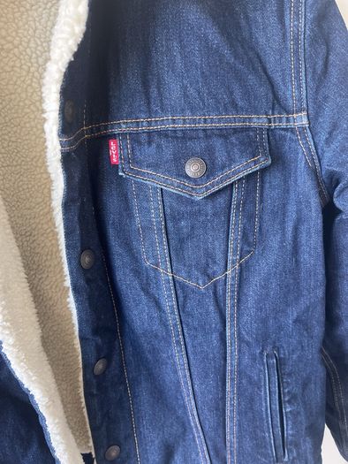 Levi's Sherpa-Lined Dark Denim Jacket Men's Large