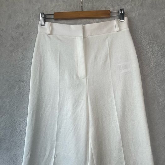 ba&sh Ivory White Wide Leg Tailored Trousers Size 1 S