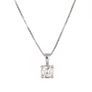New - 18kt White Gold Natural Diamond Solitaire Necklace - Handmade in Italy Image 2