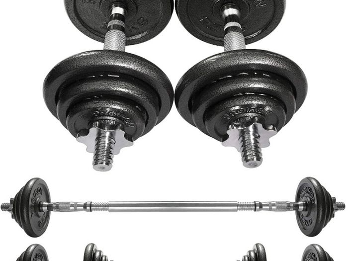 20kg Cast Iron Adjustable Dumbbell Set Hand Weight with Solid Dumbbell Handles Changed into Barbell Handily Perfect for Bodybuilding Fitness Weight Lifting Training Home Gym (FREE POSTAGE)