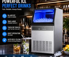Commercial Ice Maker 54.4kg Per Day Stainless Steel Ice Machine with 15kg Storage