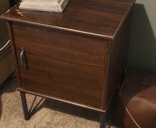 2 x mahogany effect bedside cabinets