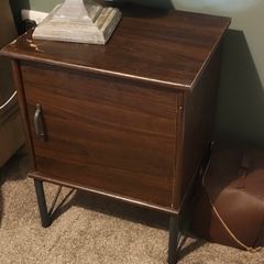 2 x mahogany effect bedside cabinets