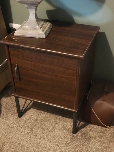 2 x mahogany effect bedside cabinets