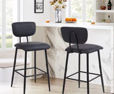 Set of 2 Bar Stools (Black) (Free Delivery)