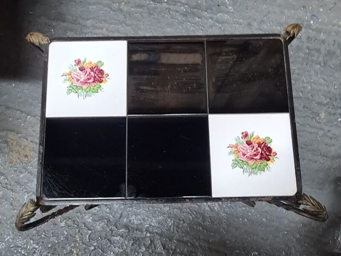 Vintage Wrought Iron Coffee Table / Garden Plant Stand