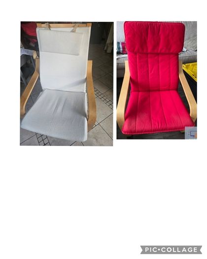 armchair  red / cream