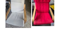 armchair  red / cream