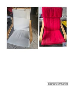 armchair  red / cream